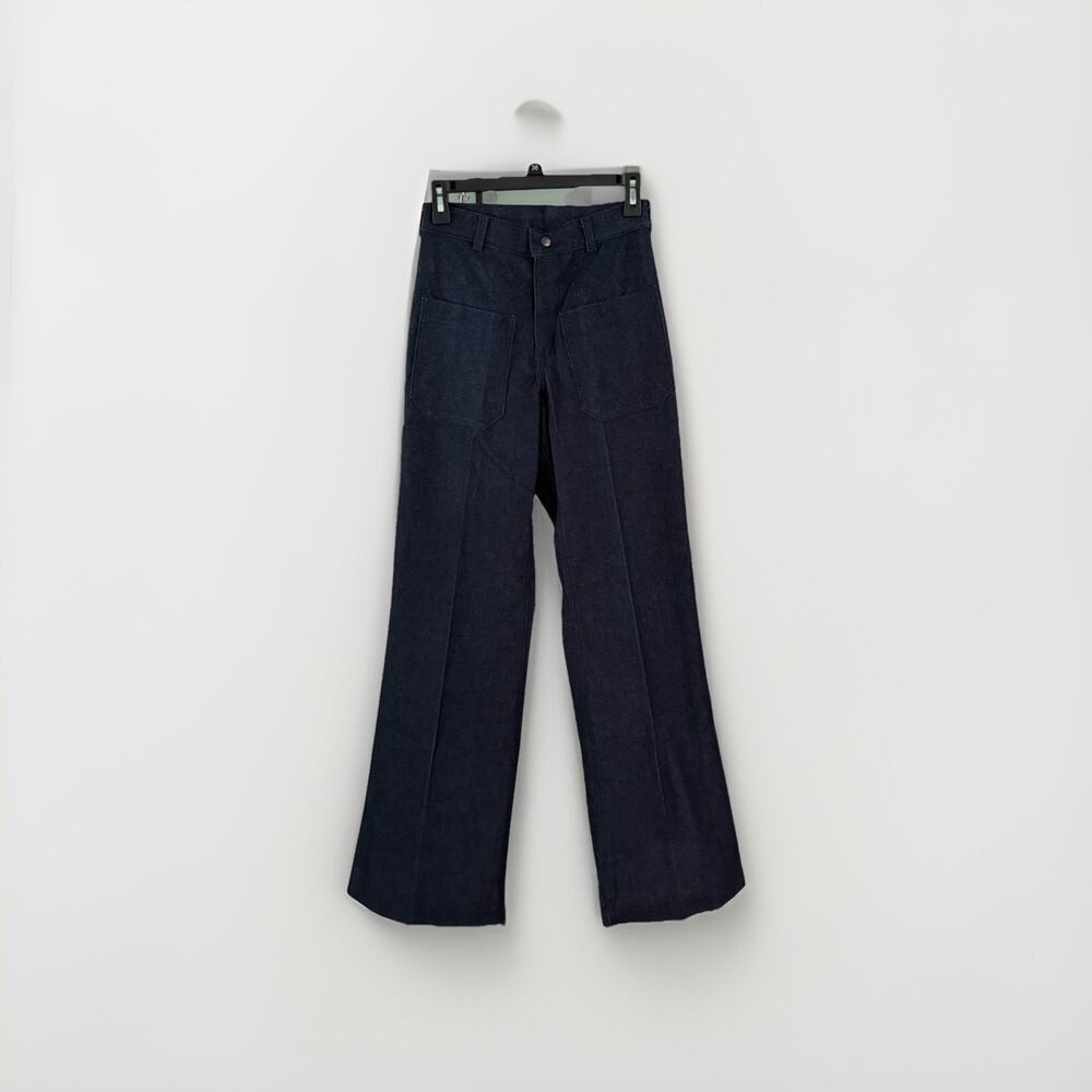 VTG 70s 80s Carolina Classic Indigo Hippy Disco Flare Wide 25x32 Denim Jeans